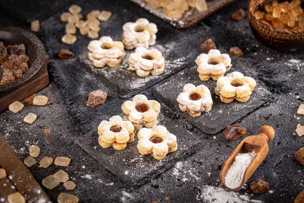 Galletas linzer caseras — Foto de Stock