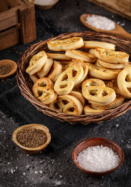 Fechar de pretzels caseiros — Fotografia de Stock
