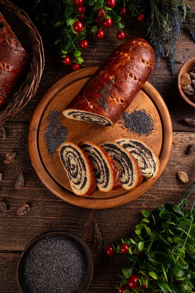 Beigli, rolos de sementes de papoula húngara — Fotografia de Stock