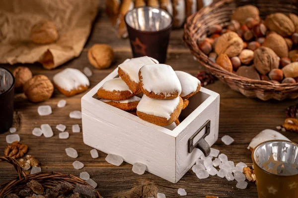 Still life of square gingerbreads — Stock Photo, Image