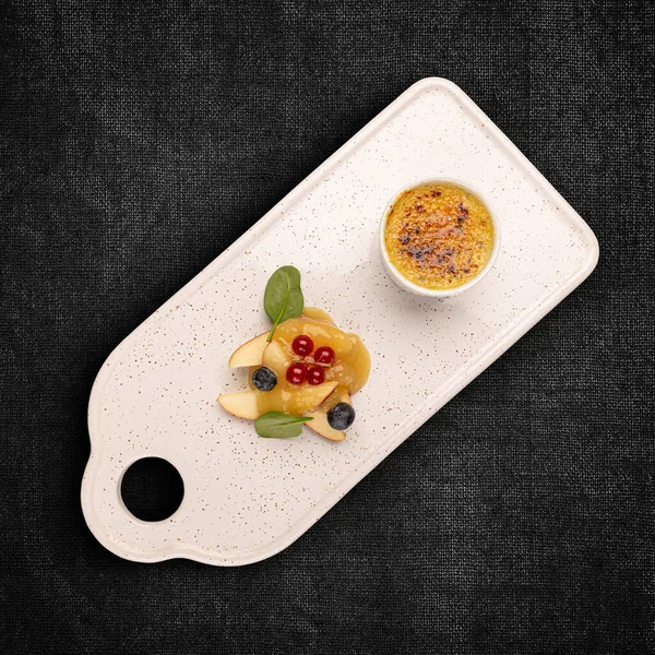 Pate Fígado Ganso Com Crosta Caramelo Conceito Comida Gourmet Refeições — Fotografia de Stock