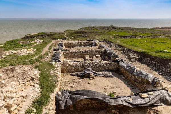 Excavated Ruins Argamum Fortress Jurilovca Dolosman Cape Tulcea County Dobrogea — Stock Photo, Image