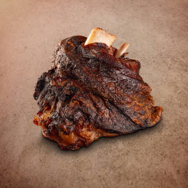 Kavrulmuş domuz budu. Tütsülenmiş ve kızarmış jambon.