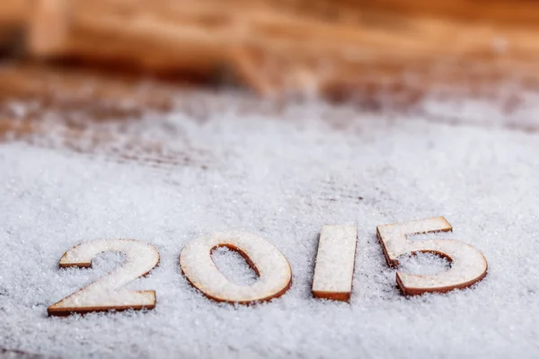 2015 año figuras de madera — Foto de Stock