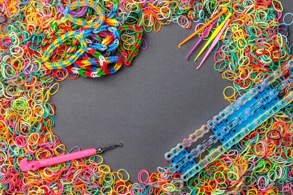 Rainbow loom bands tool — Stock Photo, Image