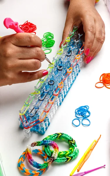 Rubber loom bracelet — Stock Photo, Image