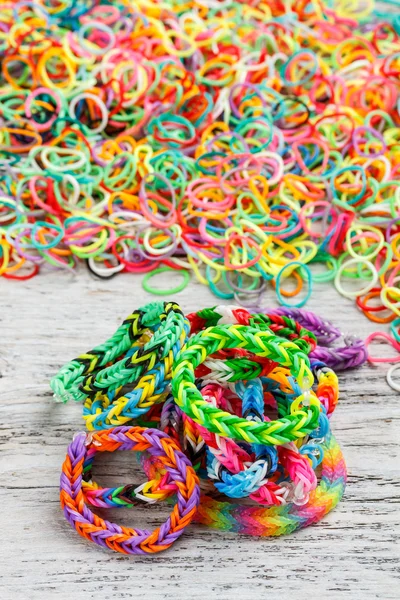 Rainbow loom bracelet — Stock Photo, Image