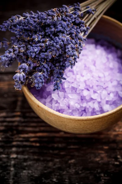 Lavender bath salt — Stock Photo, Image