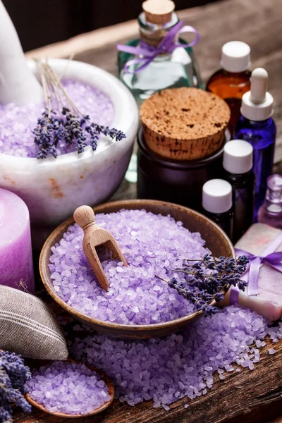 Lavender bath items Royalty Free Stock Images