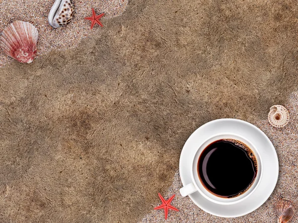 White cup with coffee — Stock Photo, Image