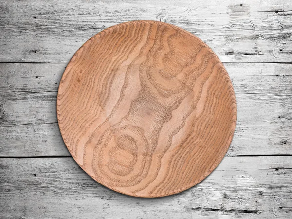 Empty wooden plate — Stock Photo, Image