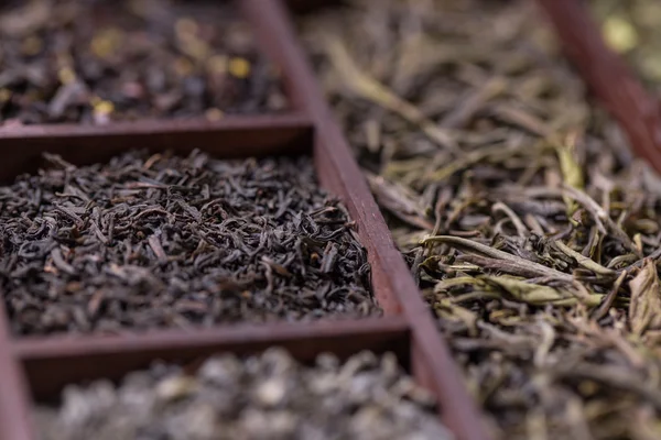 Czarna i zielona herbata — Zdjęcie stockowe