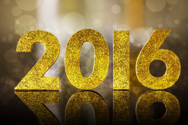 2016 year golden figures — Stock Photo, Image