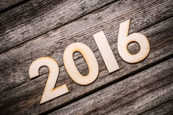 Wooden 2016 year number — Stock Photo, Image