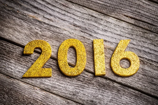 2016 geschreven in gouden cijfers — Stockfoto