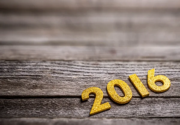 2016 year golden figures — Stock Photo, Image