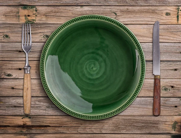 Empty green plate — Stock Photo, Image