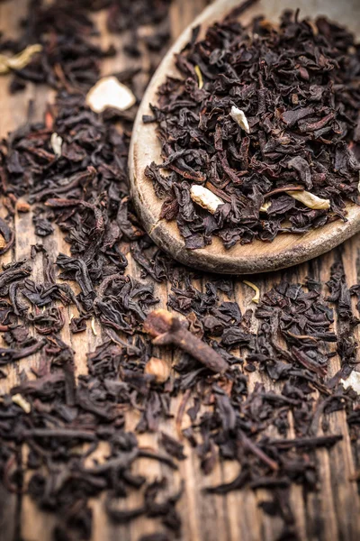 Hojas de té negro — Foto de Stock