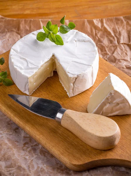 Piezas de camembert francés — Foto de Stock