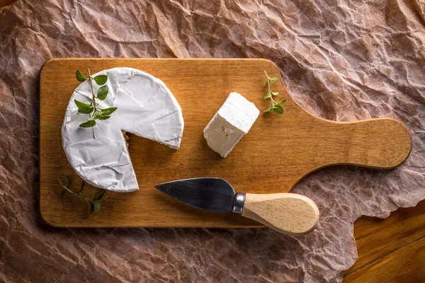 Camembert sajt felülnézet — Stock Fotó