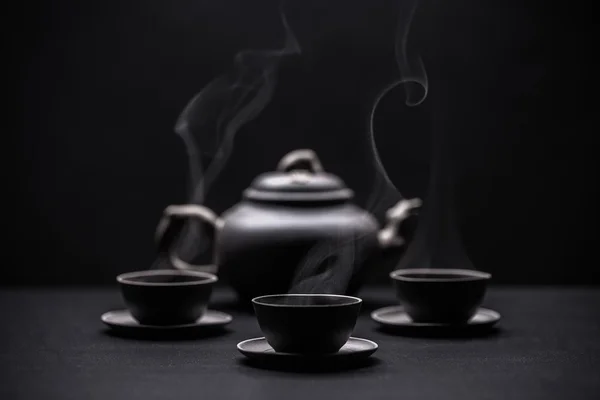Bule e xícaras de chá — Fotografia de Stock