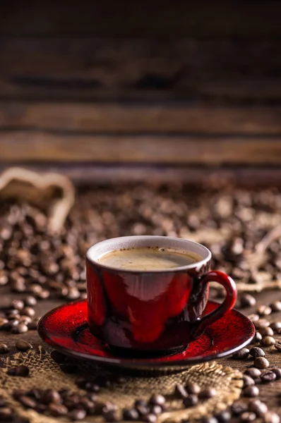 Röd kaffekopp — Stockfoto