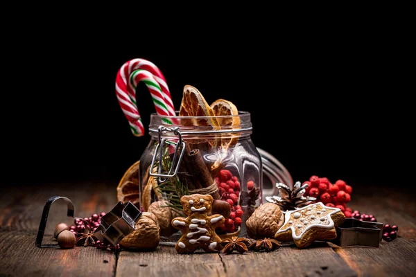 Christmas goods in jar — Stock Photo, Image