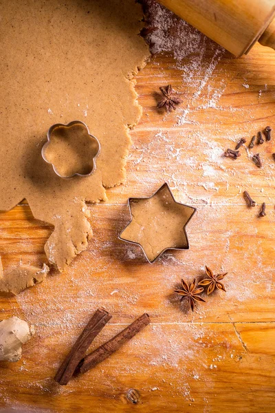 Cookie tésztát karácsonyi csillag — Stock Fotó