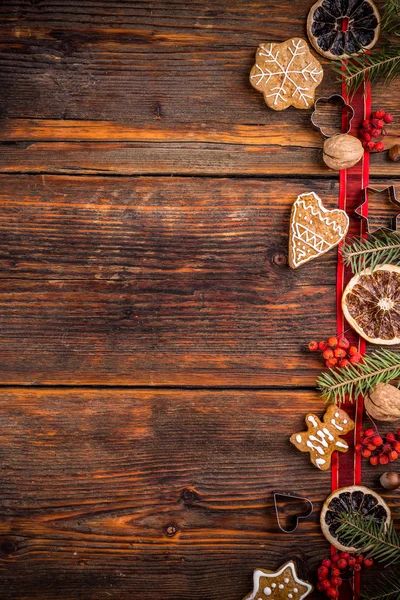 Kurabiyeli Noel arkaplanı — Stok fotoğraf