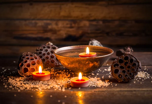 Spa concept with floating candle — Stock Photo, Image