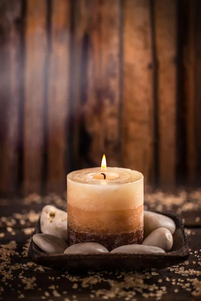 Burning candle close up — Stock Photo, Image