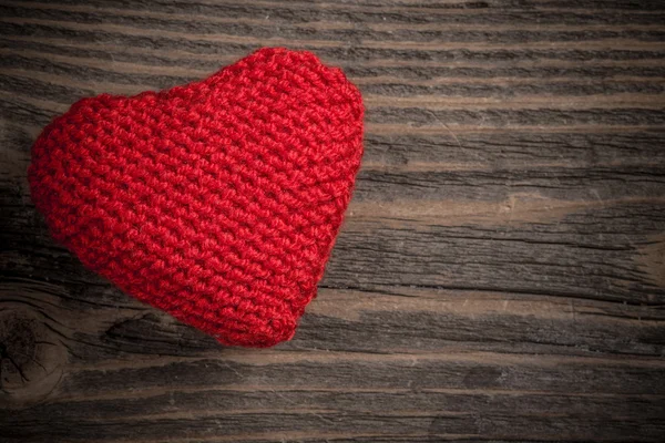 Coeur tricoté rouge — Photo