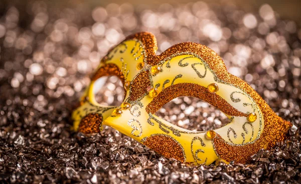 Yellow carnival mask — Stock Photo, Image