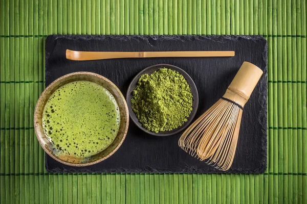 Té y polvo de matcha — Foto de Stock