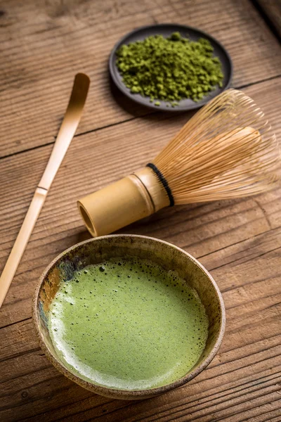 Tè verde in ciotola — Foto Stock