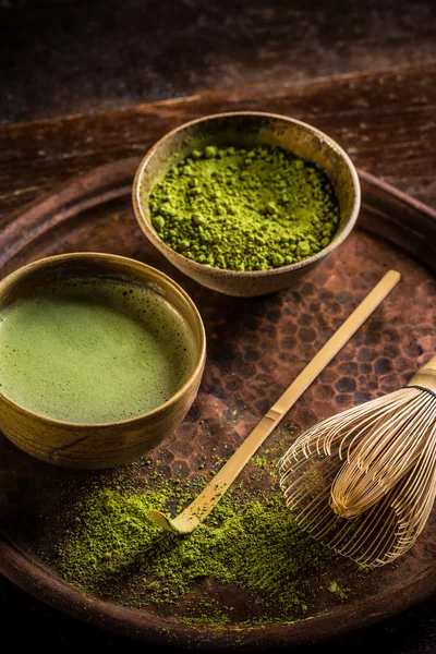 Chá verde em pó — Fotografia de Stock