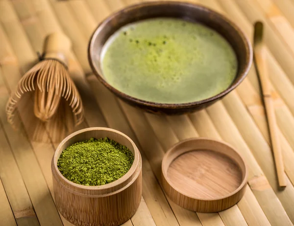 Зеленый чайный маття — стоковое фото