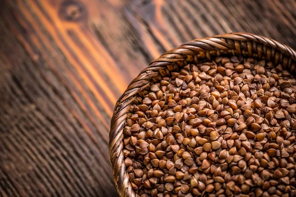 Buckwheat in bowl — Stock Photo, Image