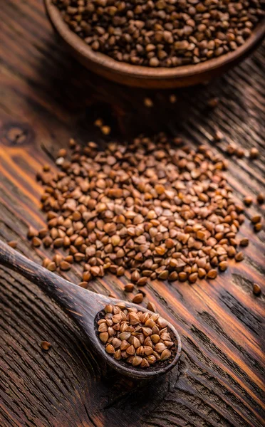 Grano saraceno in cucchiaio — Foto Stock