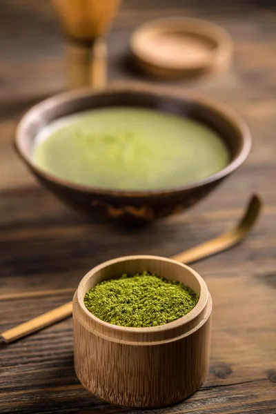 Pó de chá matcha — Fotografia de Stock