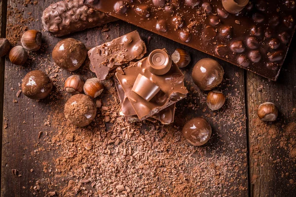 Pralines au chocolat assorties — Photo