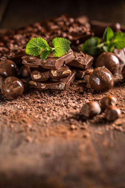 Hromadu směs čokolády — Stock fotografie