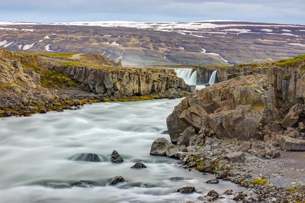 Skjalfandafljot Fluss mit godafoss — Stockfoto