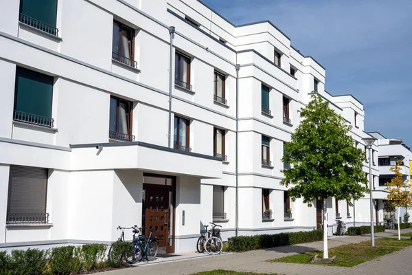 Modern multi-family apartment house seen in Berlin