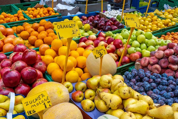 Diversi Tipi Frutta Vendita Mercato — Foto Stock