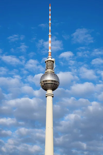 Εμβληματικός Πύργος Τηλεόρασης Του Βερολίνου Μια Ηλιόλουστη Μέρα — Φωτογραφία Αρχείου