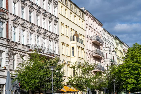 Nogle Renoverede Gamle Boligblokke Set Prenzlauer Berg Berlin - Stock-foto