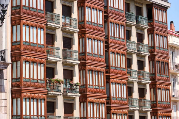 Классические Фасады Домов Старого Города Бильбао Испании — стоковое фото