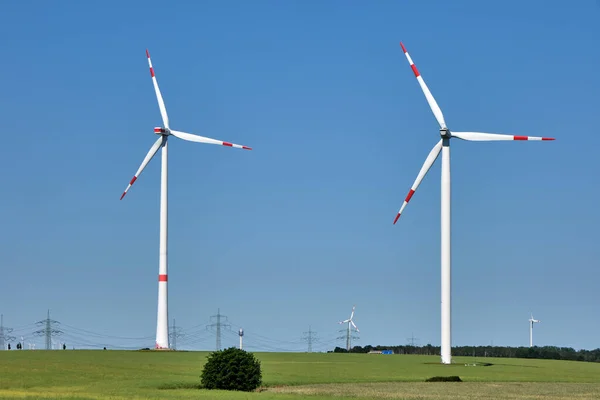 Modern Wind Energy Turbines Sunny Day Germany — Stock Photo, Image