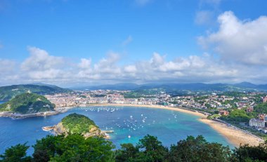 San Sebastian 'daki ünlü La Concha plajı.